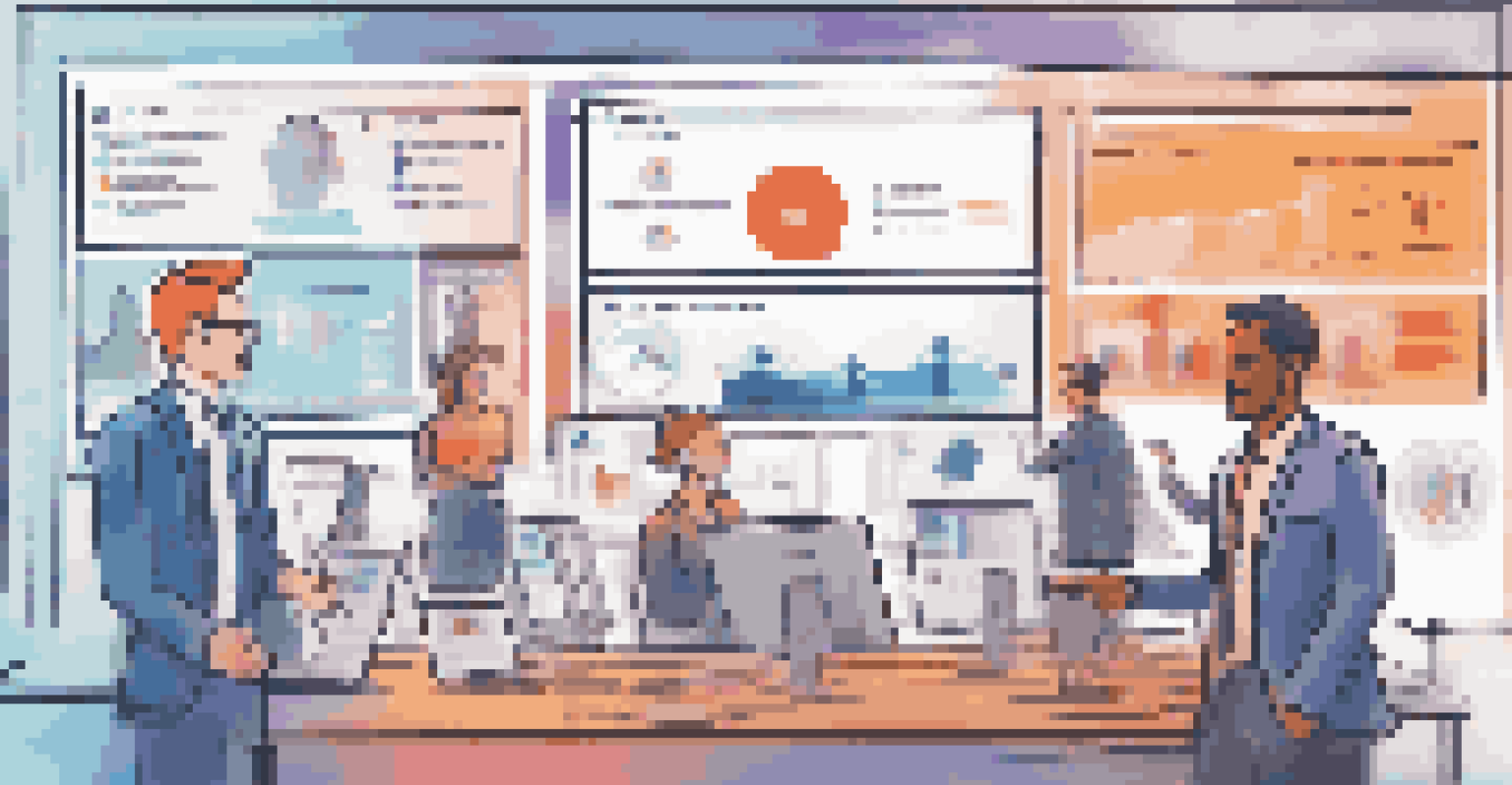 An infographic displaying various sales communication tools like CRM, video conferencing, and messaging apps against a blurred office background.