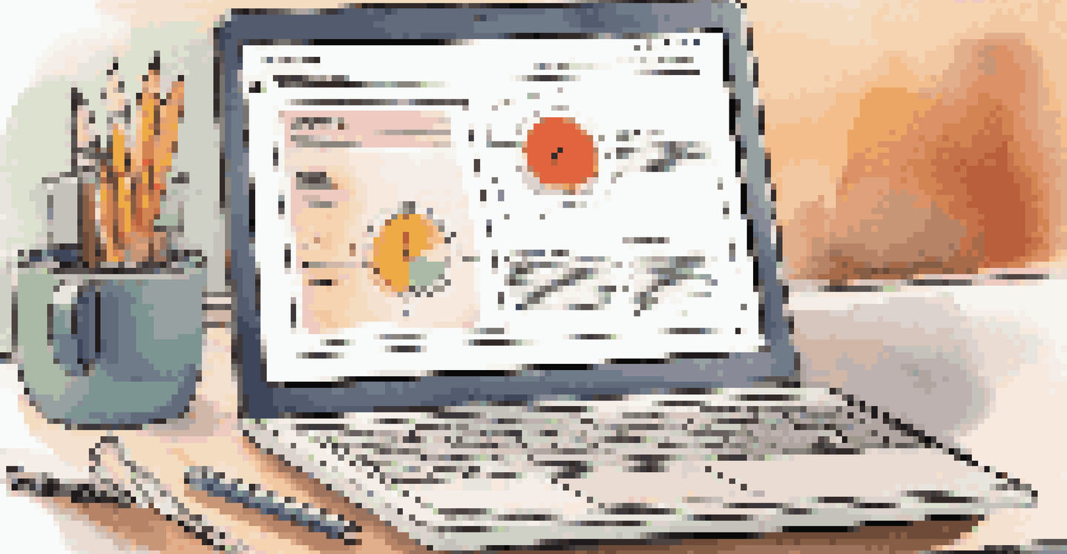 A workspace with an open training manual and a laptop showing an online learning platform, creating a cozy learning environment.