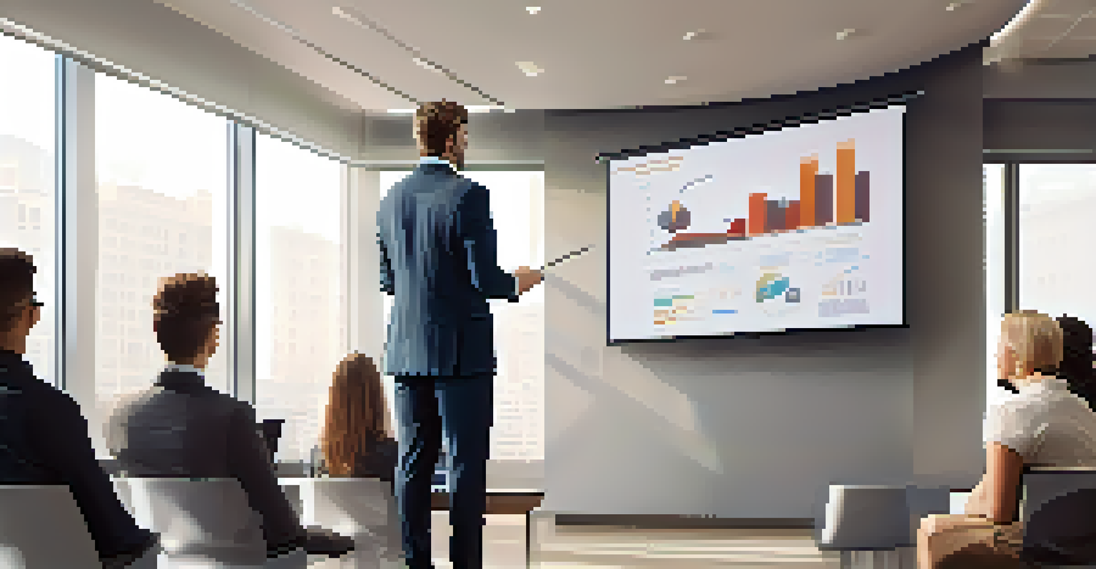 An inspiring leader presenting a vision statement in a modern conference room to an engaged audience of diverse professionals.