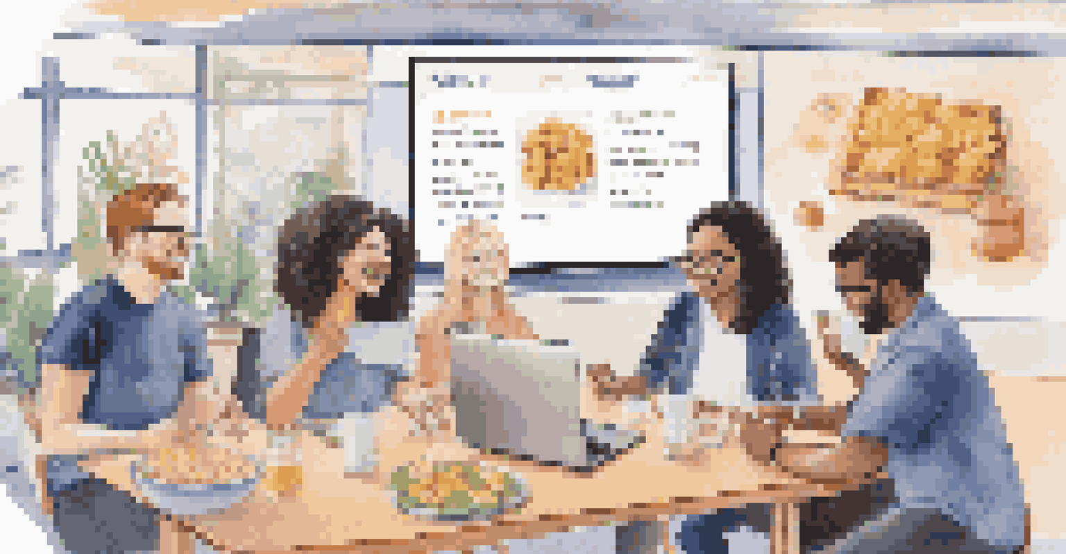 Team members enjoying a virtual trivia game, with snacks and drinks in a lively online atmosphere.