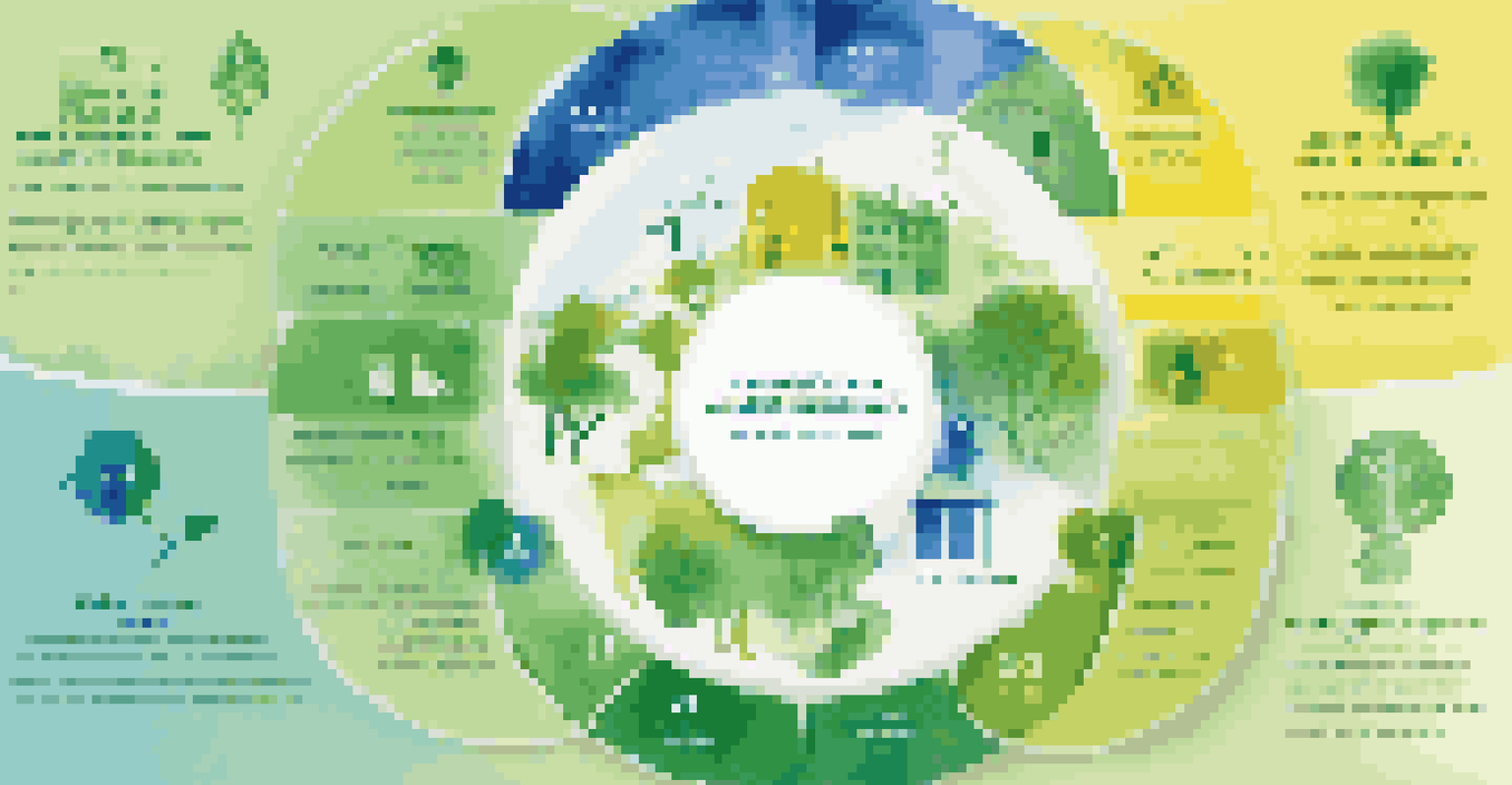 An infographic about impact investing, with icons and a color palette emphasizing sustainability and community support.