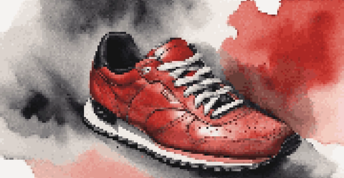 A close-up of a limited-edition sneaker in vibrant colors, with a countdown timer overlay, showcasing the urgency of scarcity.