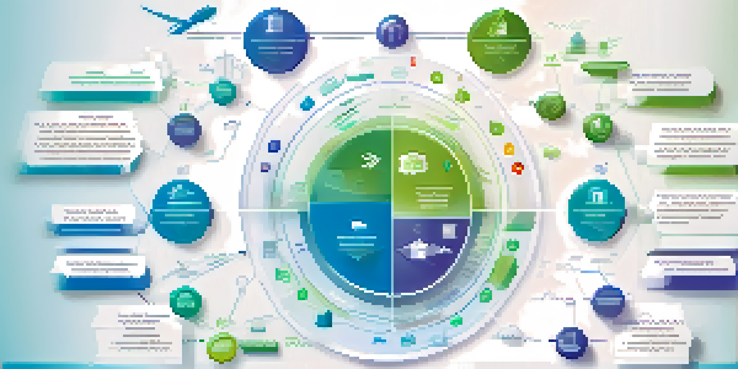 An infographic showing a business ecosystem with interconnected elements such as suppliers, customers, and competitors, using colorful icons and arrows.