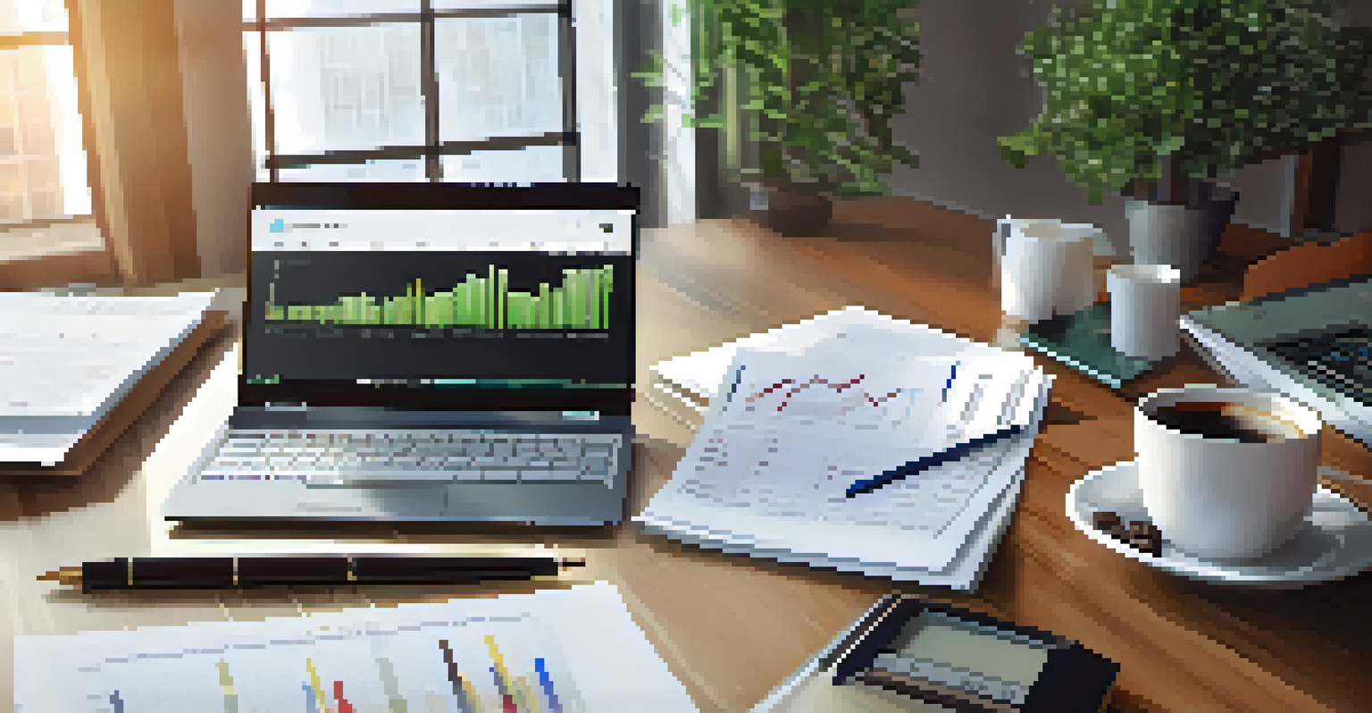 A close-up of financial documents and tools on a desk, illustrating the financial considerations in merger strategies.