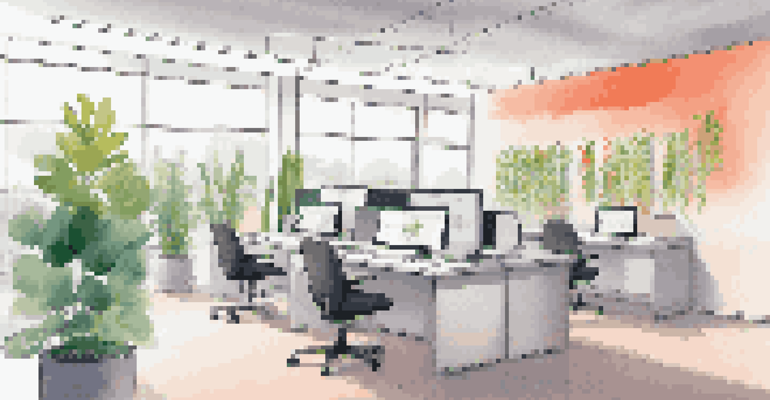 A workspace featuring a digital screen displaying a colorful swimlane diagram for business process mapping.