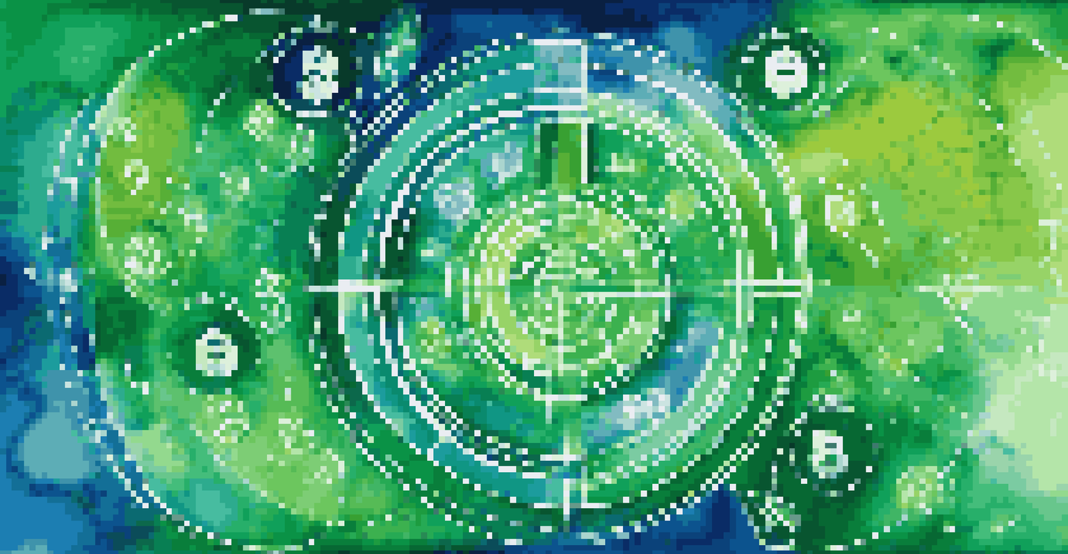 An abstract representation of capital budgeting concepts with financial symbols and vibrant colors.