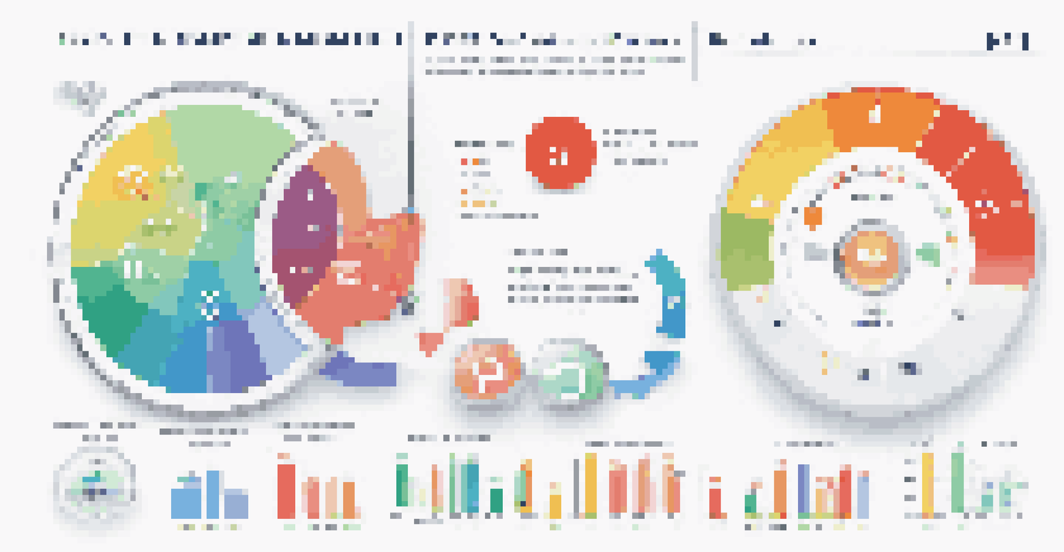 An infographic showing different Key Performance Indicators (KPIs) with colorful icons and metrics, placed on a clean white background.
