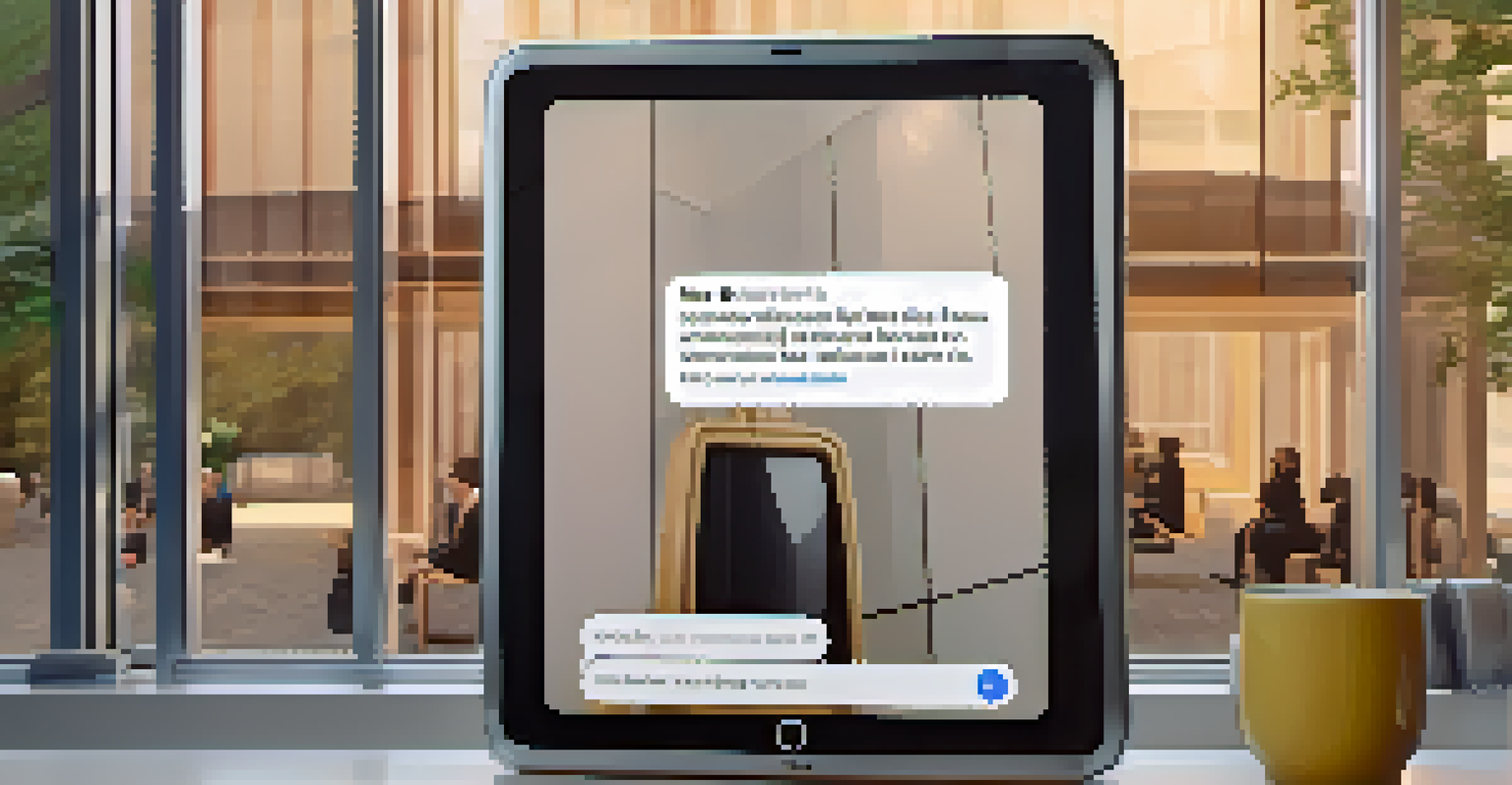 A smartphone displaying a company's social media post addressing a crisis, with supportive comments in a modern workspace.