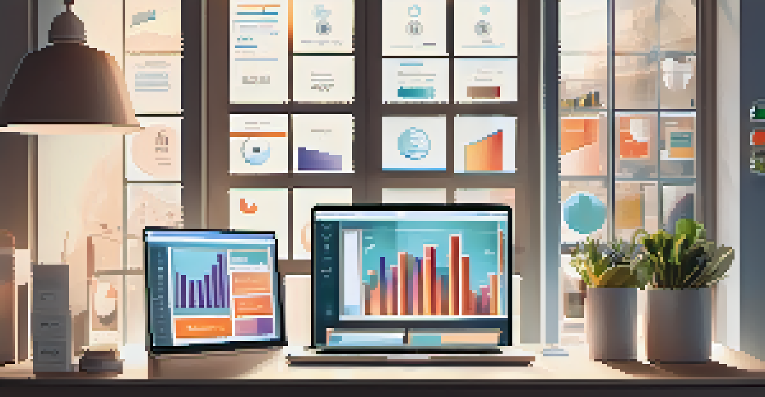 A workspace featuring a laptop with digital marketing tools and analytics charts, highlighting the role of data in e-commerce.