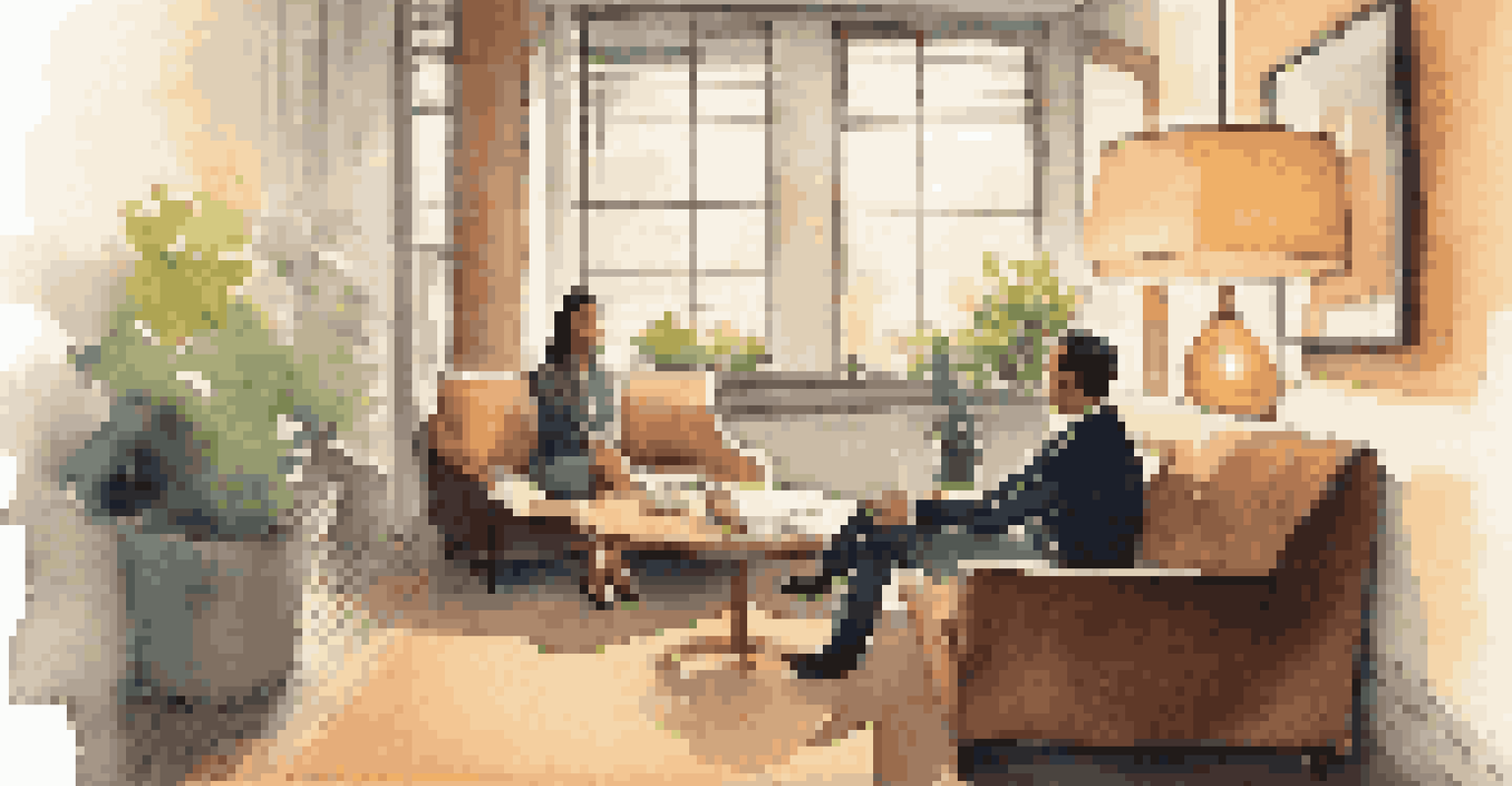 A manager and an employee having a friendly discussion in a cozy office space, fostering an environment of trust and open communication.