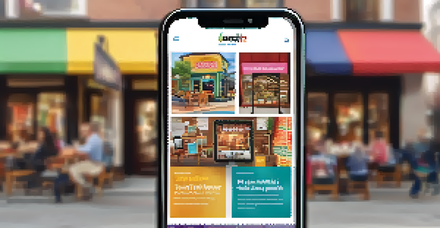A smartphone displaying a culturally tailored digital marketing campaign in a cozy coffee shop setting.