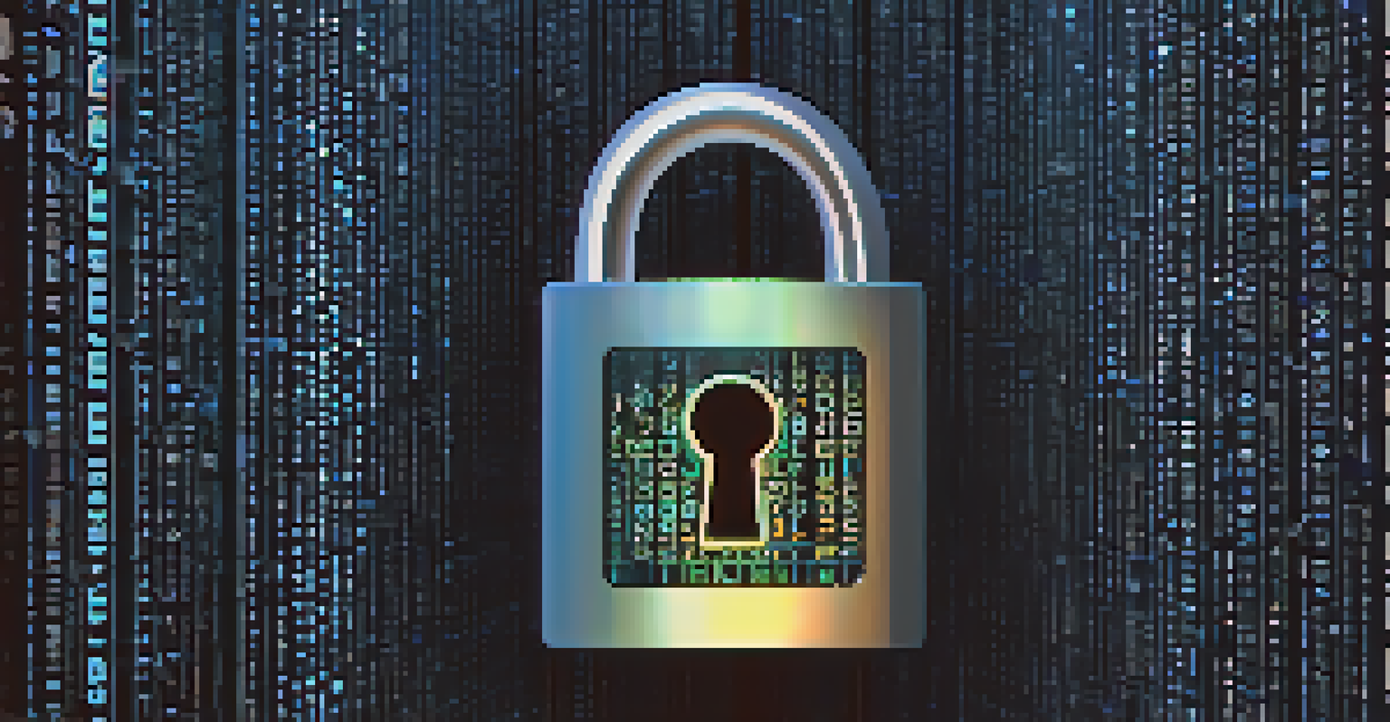 A digital padlock made of binary code on a dark background, symbolizing data security.