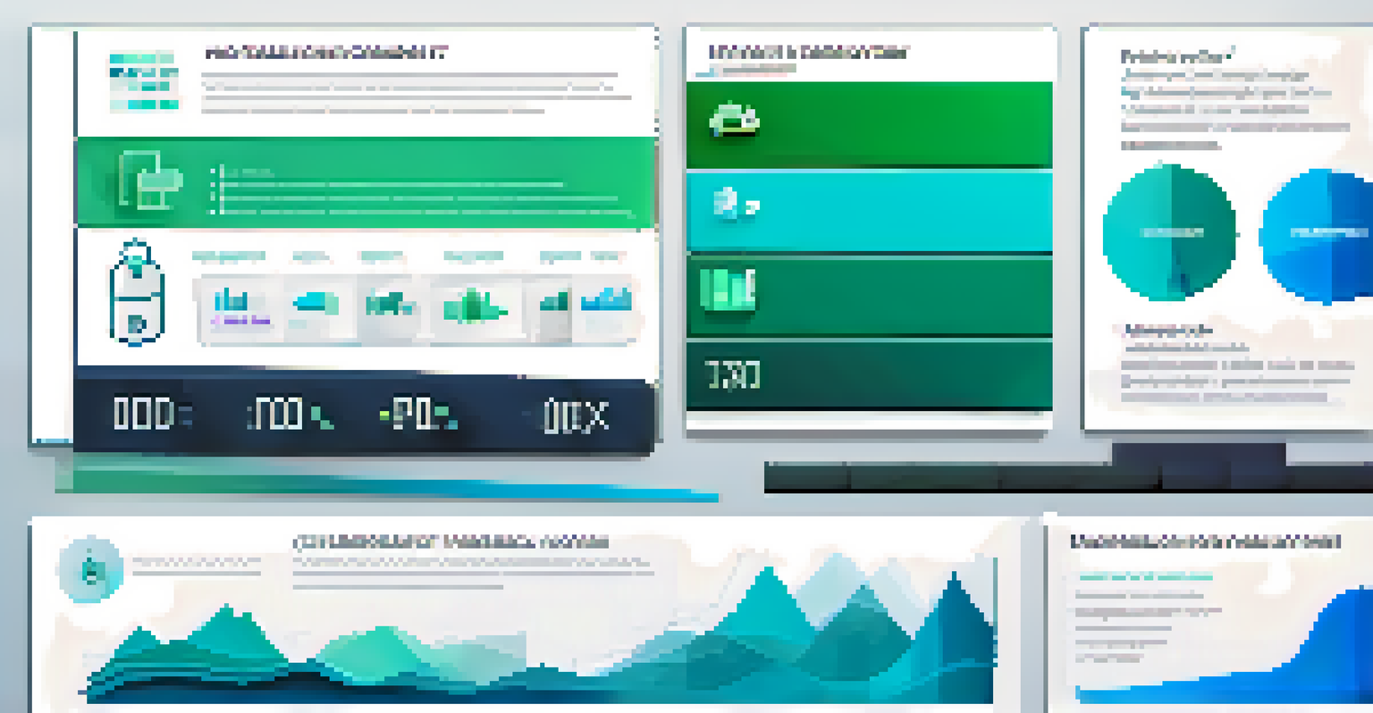 An infographic displaying the components of descriptive analytics with icons and text on a gradient background.