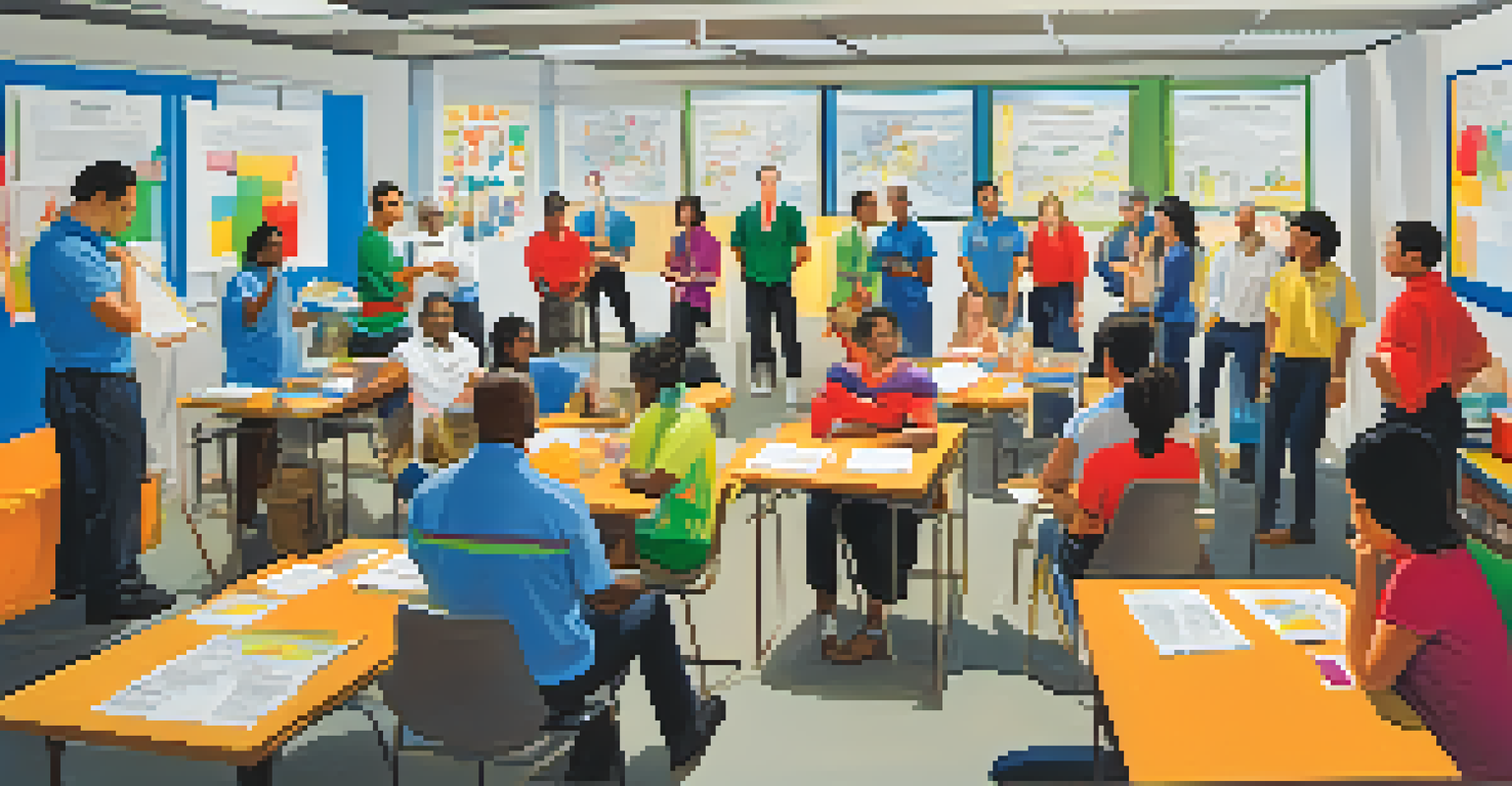 Employees engaging in a conflict resolution training workshop with role-playing scenarios in a bright room.