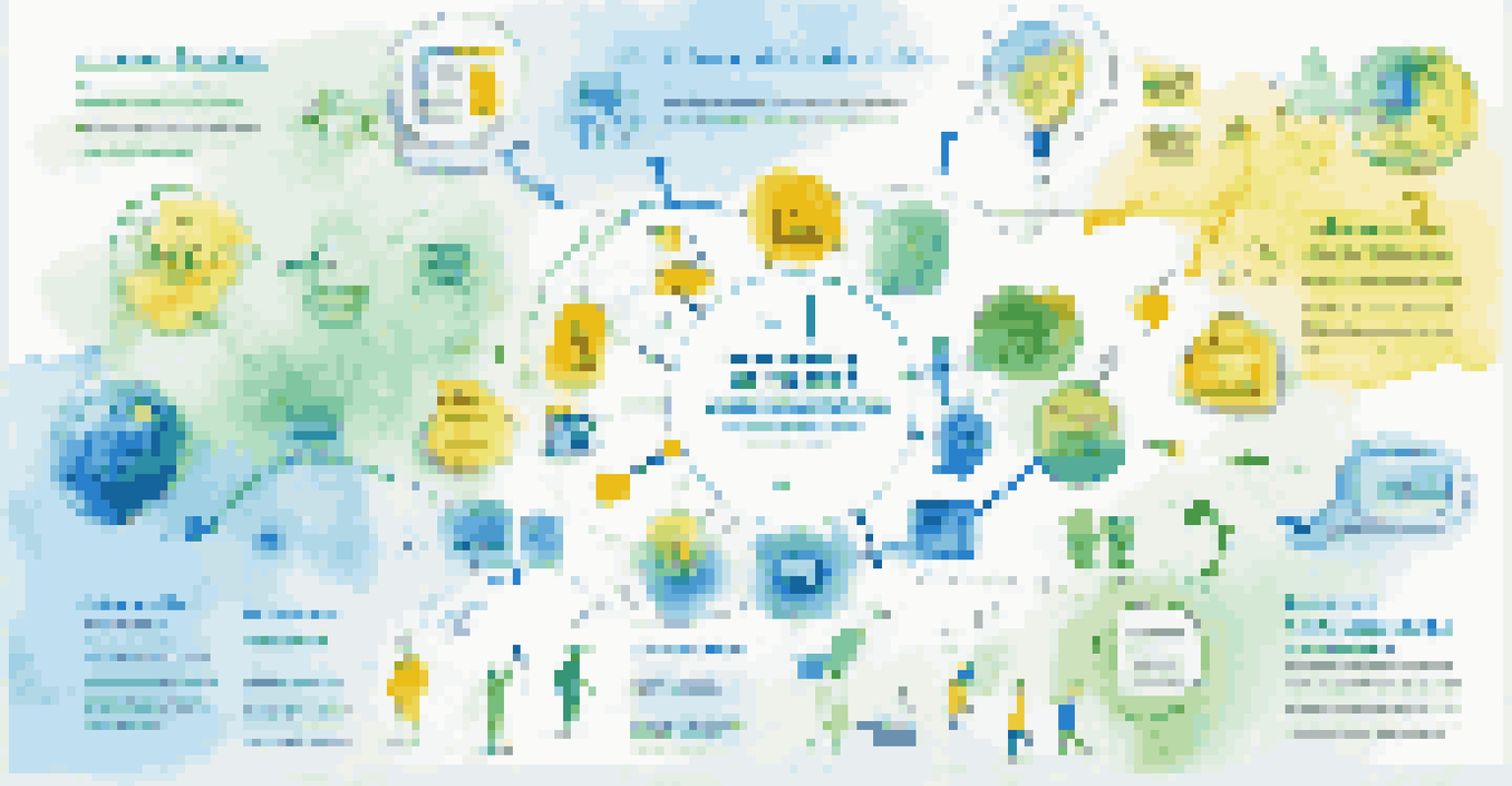 An infographic illustrating content marketing strategies with colorful icons and arrows.