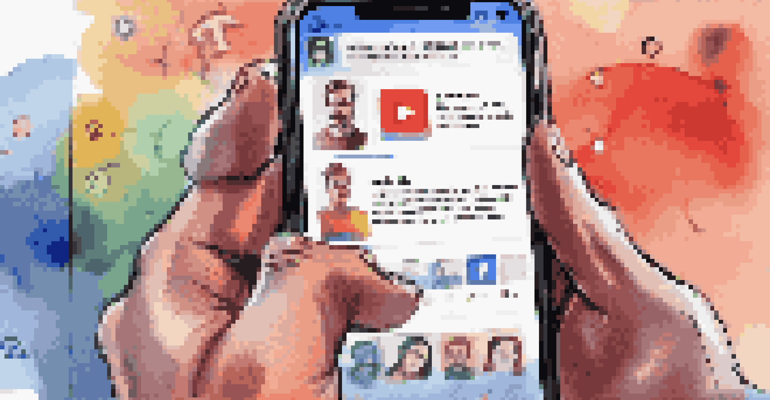 A smartphone with social media notifications displayed, in a blurred background of a concerned person.