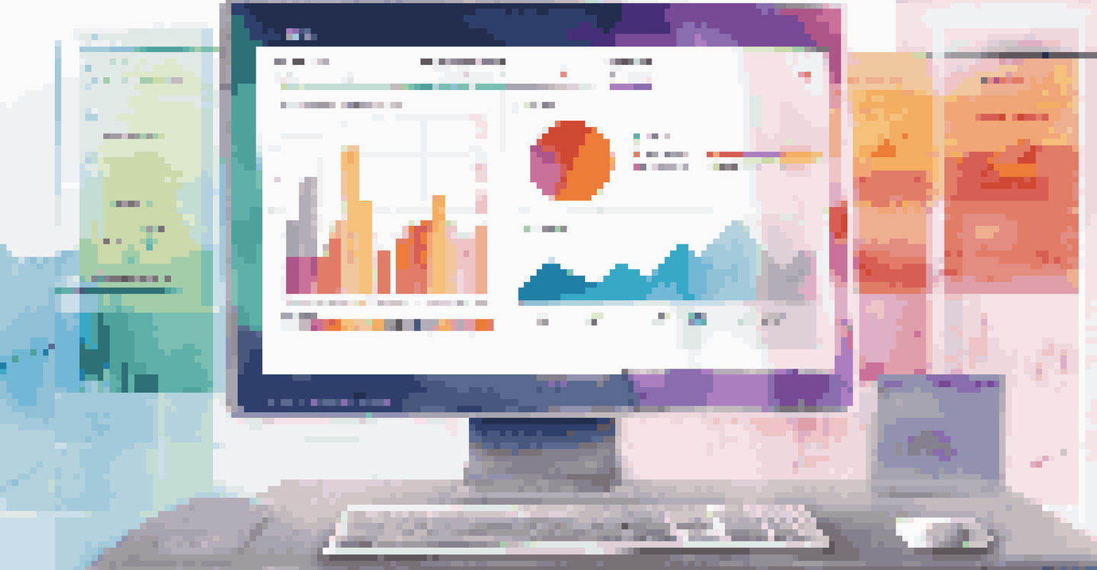 A computer screen displaying a colorful CRM dashboard with sales metrics.