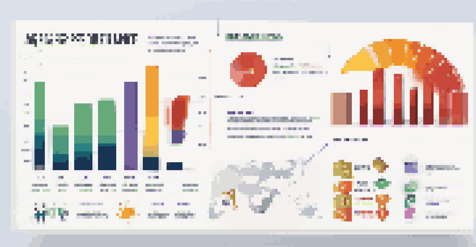 An infographic showing key performance indicators for a successful merger with charts and icons.