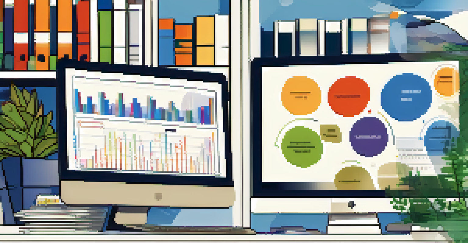 A close-up of a computer screen showing a risk assessment matrix, with a hand pointing at a risk, surrounded by a notepad and a cozy office background.