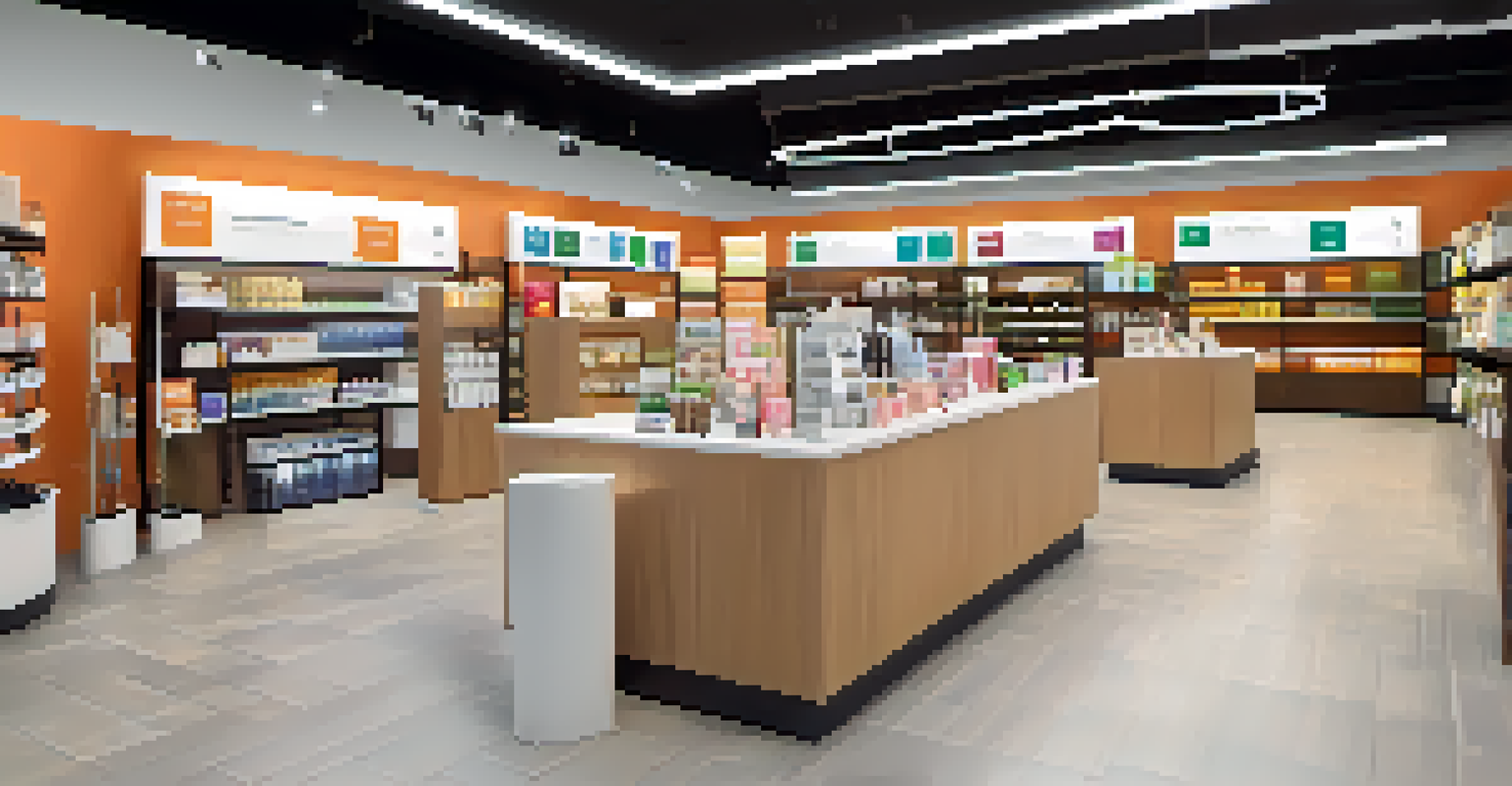 A retail store interior with interactive product displays, testing stations, and helpful staff in a warm, inviting environment.