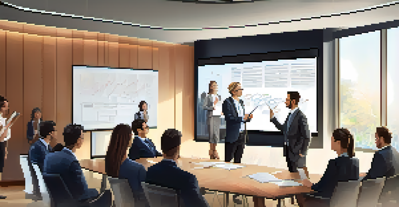 A leader presenting ideas to a team in a modern conference room, showcasing open communication and engagement.