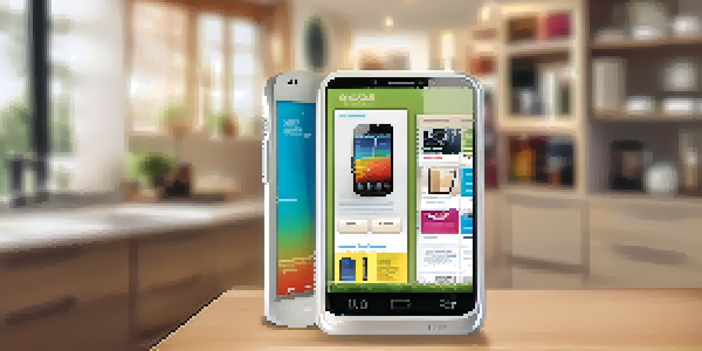 A smartphone showing a vibrant mobile shopping website with clear product images and easy navigation.
