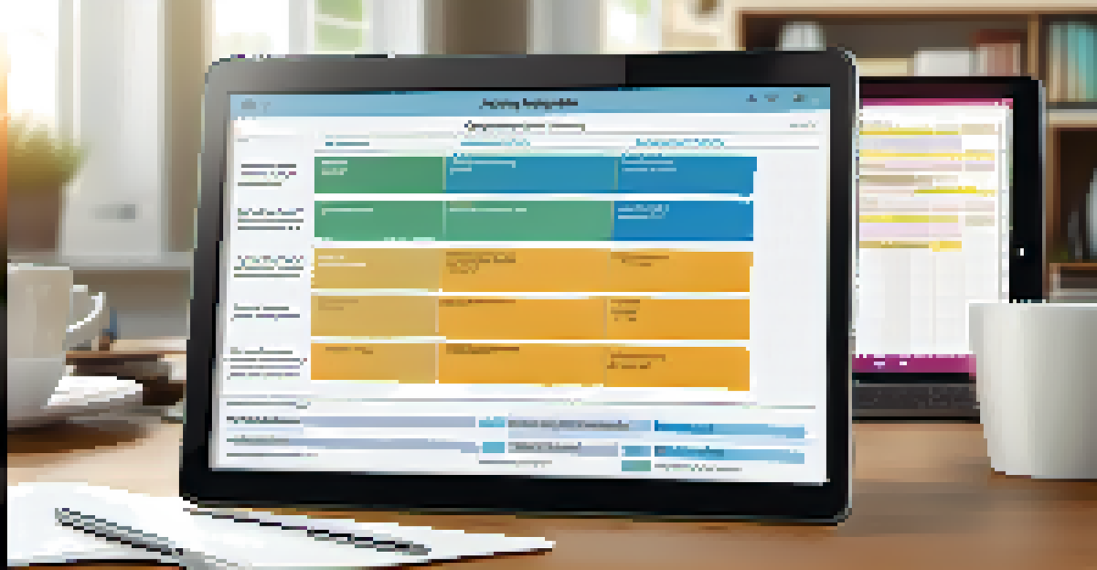 A digital tablet showing a clear meeting agenda amidst a cozy home office setting.