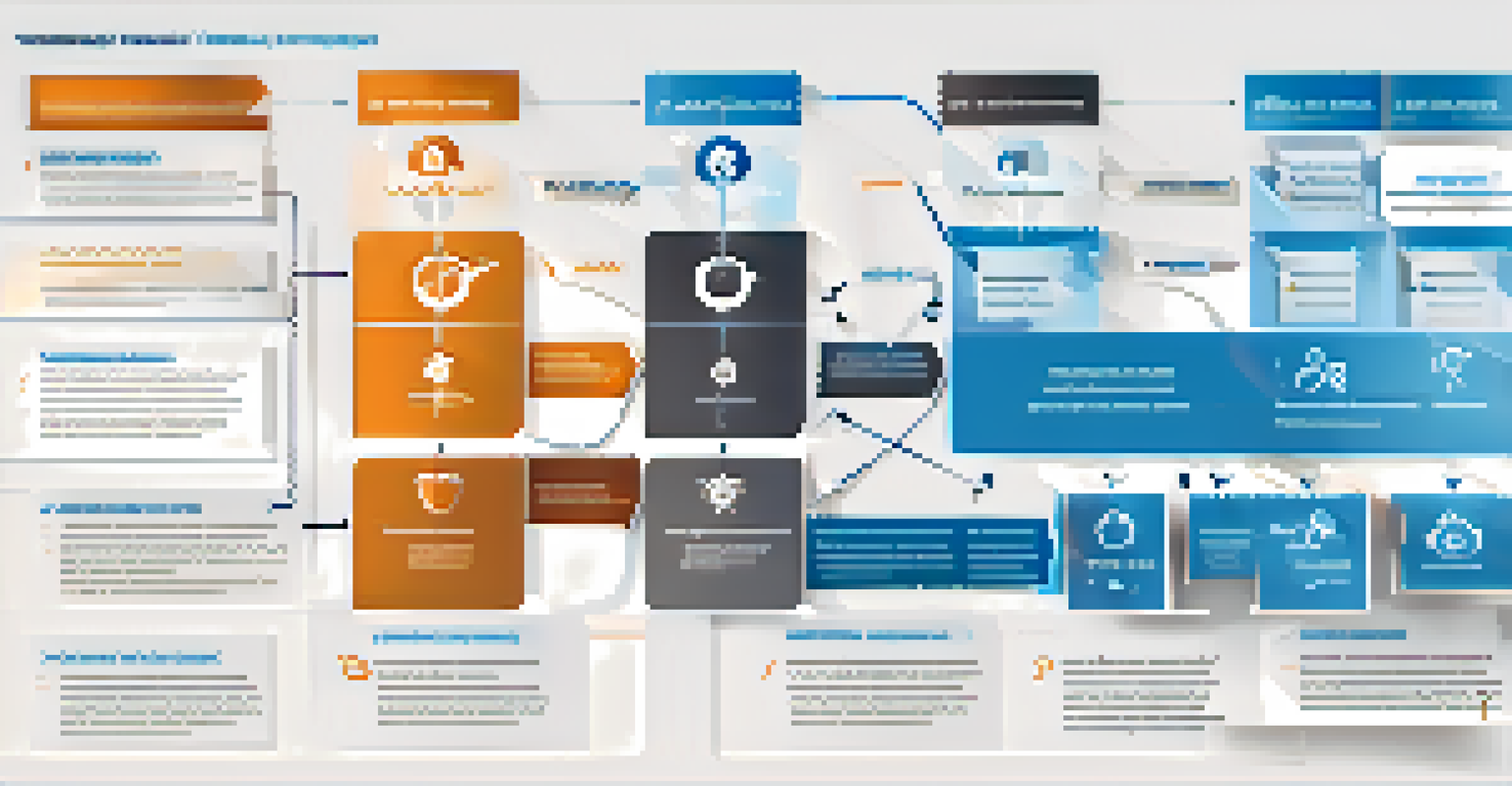 An infographic illustrating the training effectiveness measurement process with icons and a flowchart on a soft blue background.