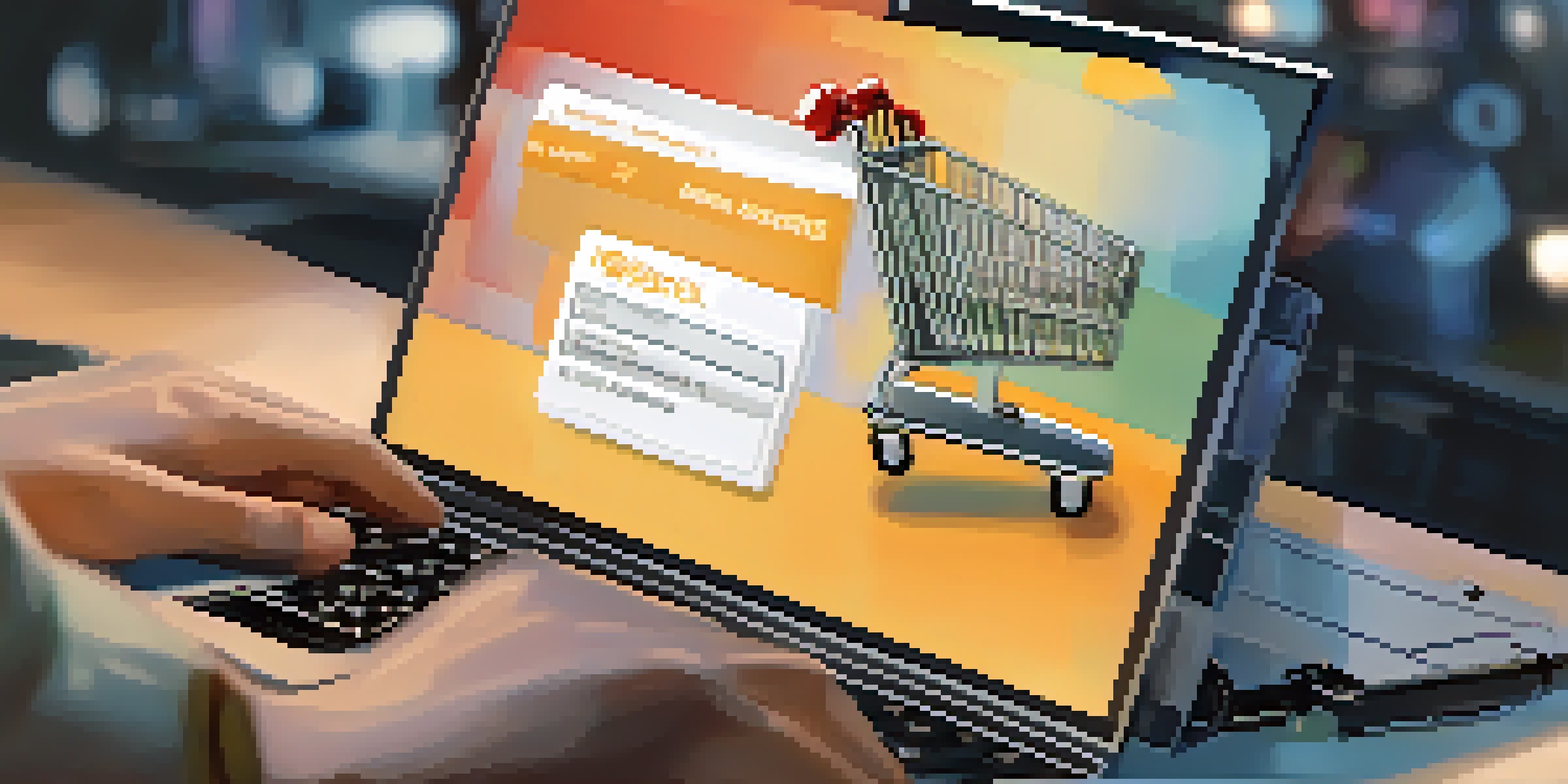 A computer screen displaying a shopping cart with a padlock icon, representing secure online transactions.