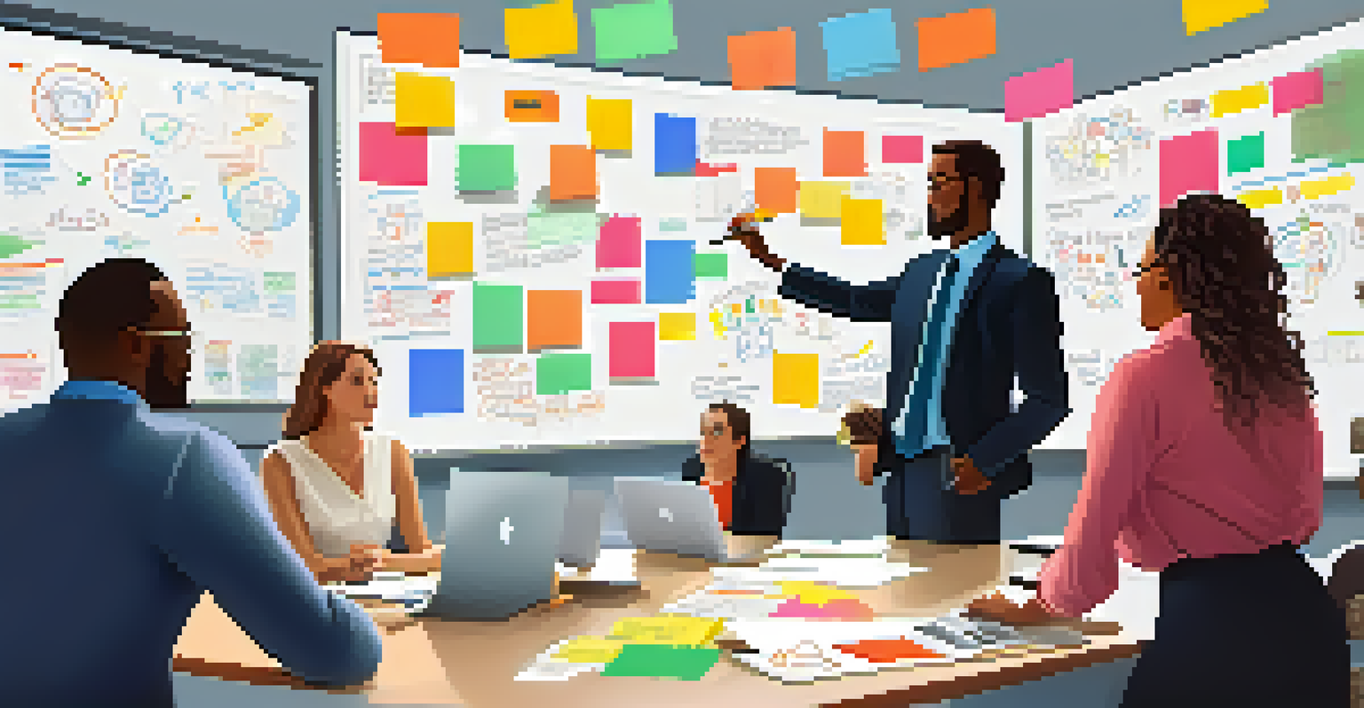 A diverse team in an office engaged in a brainstorming session, emphasizing clear communication and collaboration.