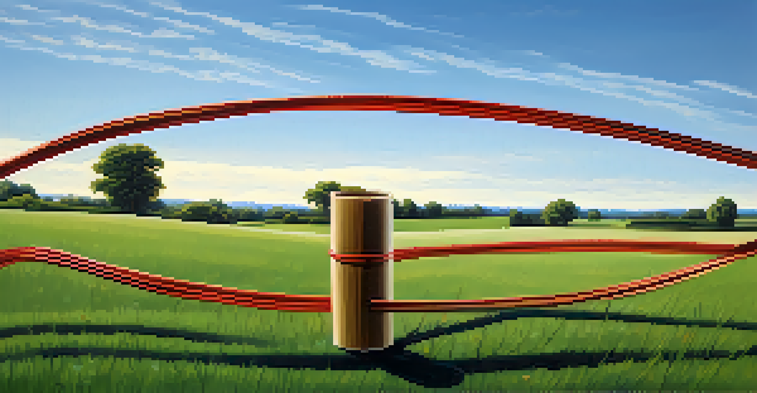 A rubber band stretched across a peaceful landscape, symbolizing resilience and adaptability in business.