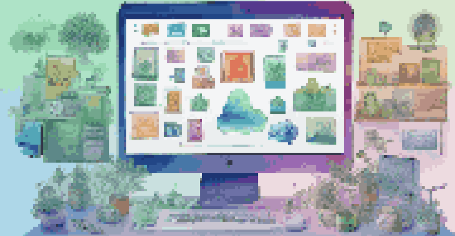 A computer screen showing different crowdfunding platform logos and project illustrations, set against a gradient background.