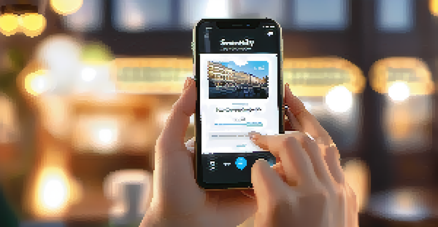 Close-up of hands holding a smartphone showing a successful crowdfunding campaign in a café setting.