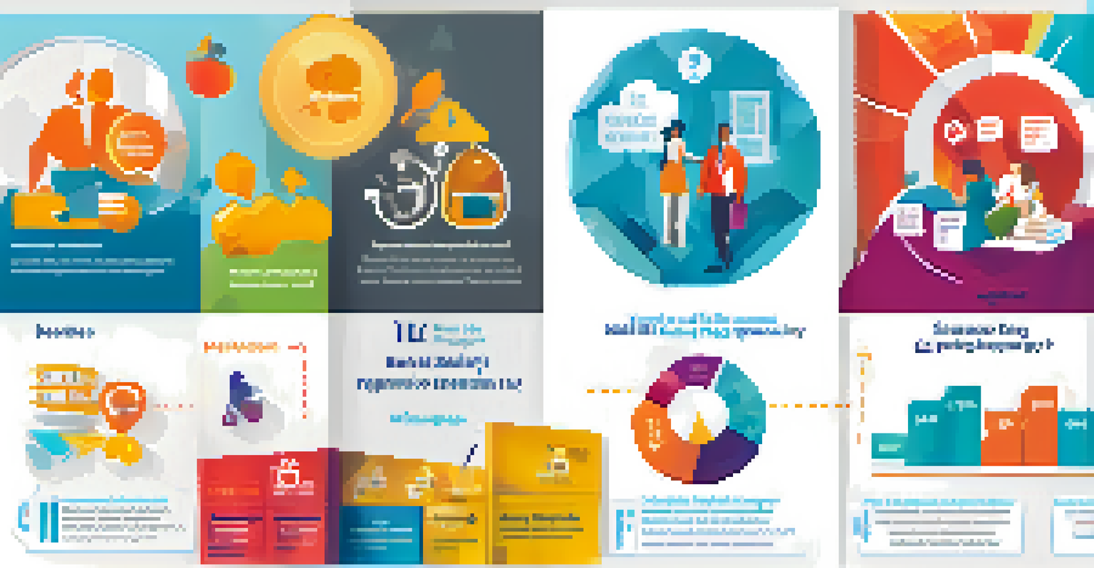 An infographic illustrating the advantages of employee well-being programs, featuring colorful icons related to health and productivity.