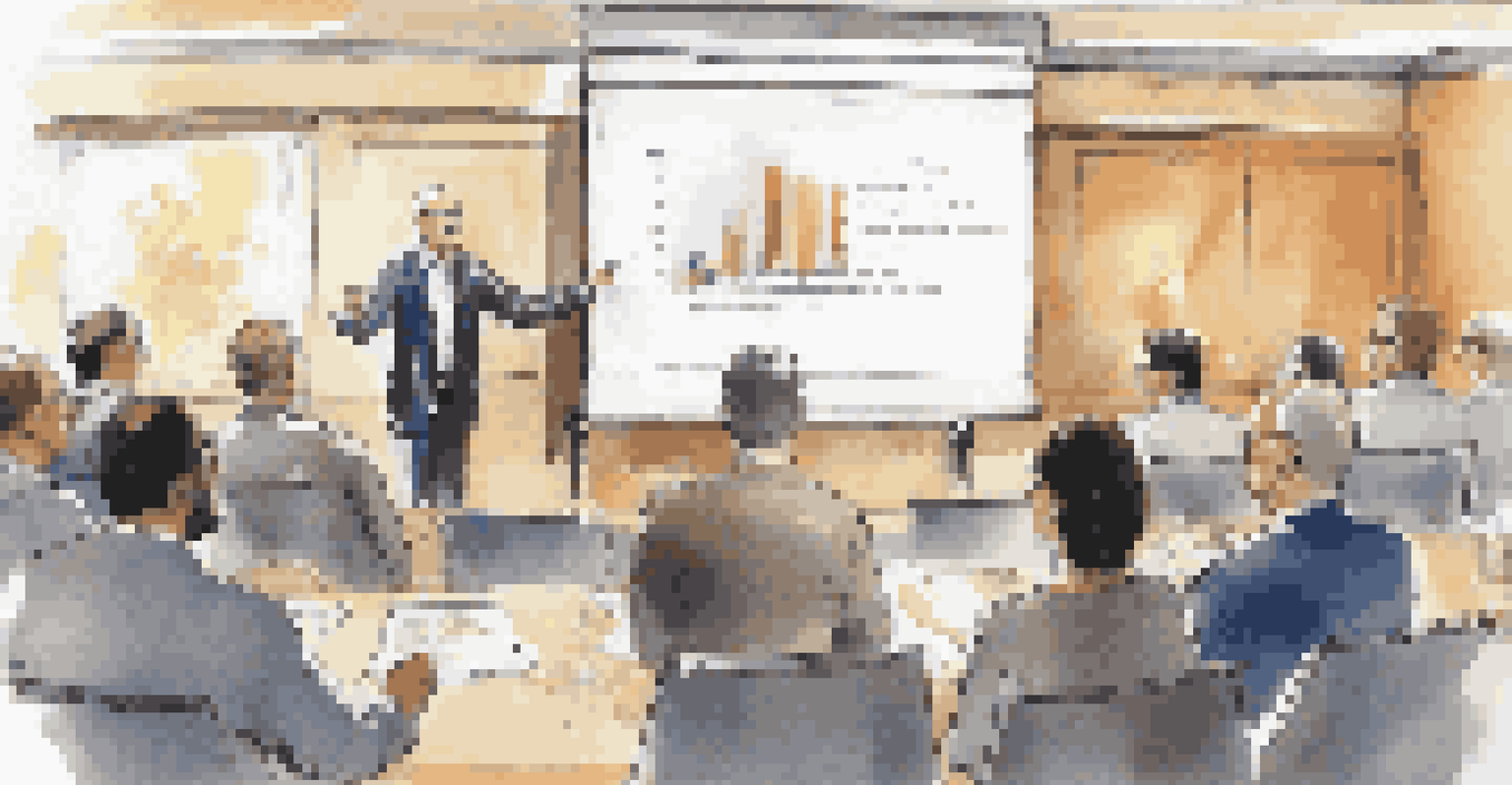 A woman presenting a press release in a modern conference room, with an engaged audience taking notes.