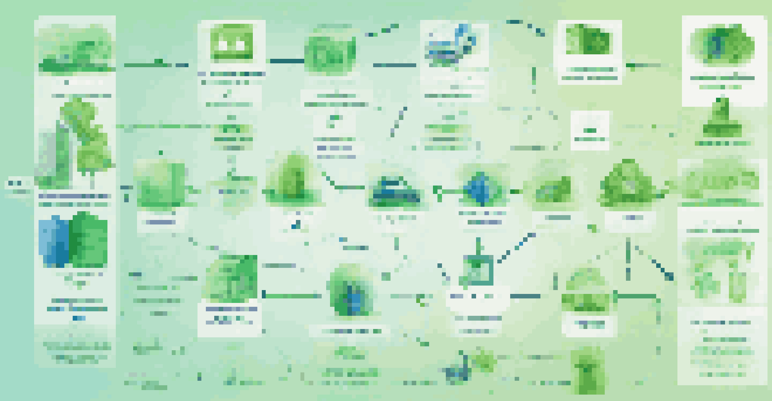 Illustration of a supply chain flowchart highlighting ethical practices and connections.