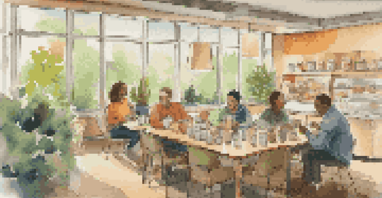 A comfortable break room where employees are enjoying coffee together, sharing laughter and stories in a warm and inviting setting.