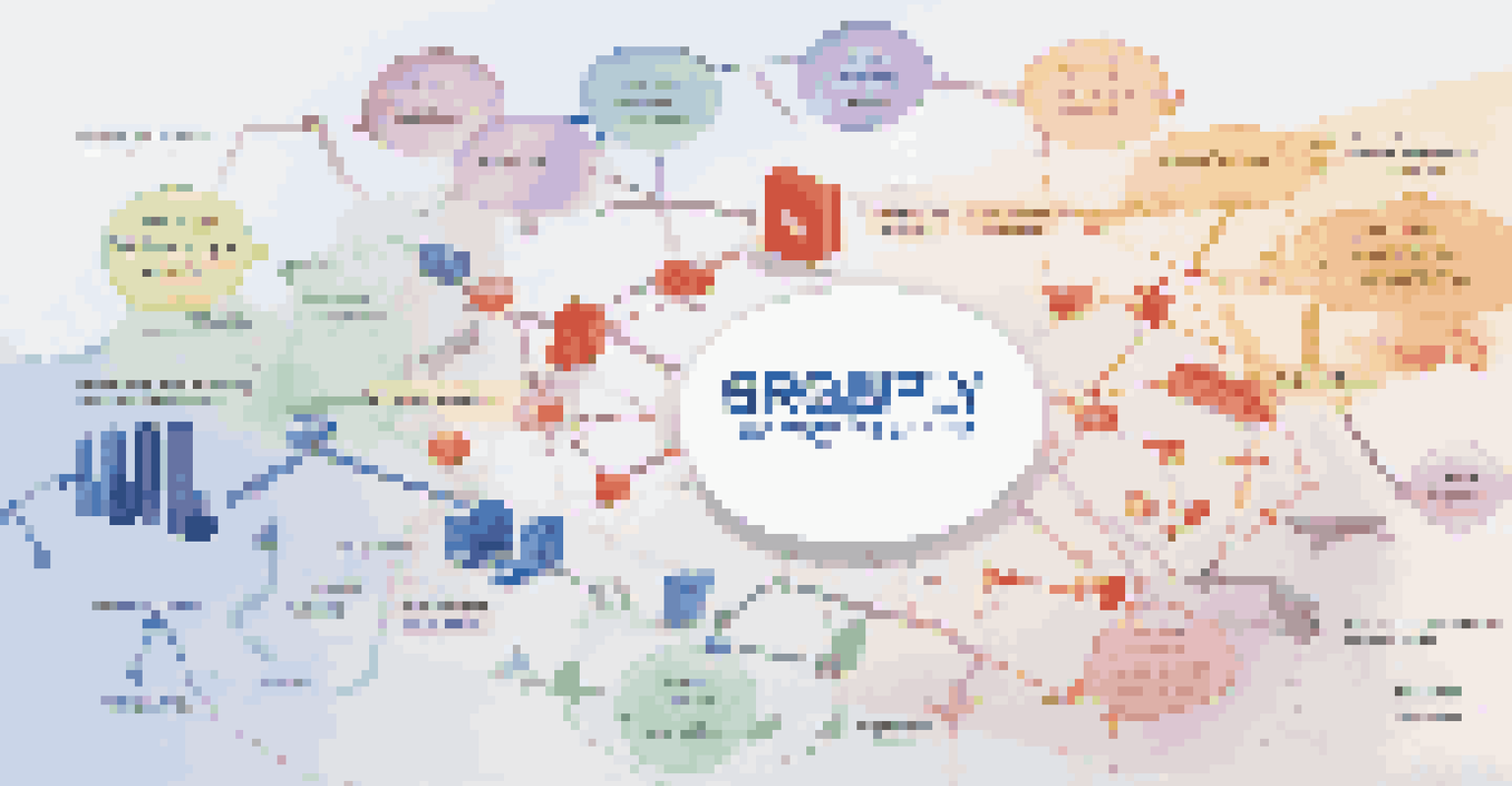 An artistic representation of an integrated supply chain with colorful segments and arrows showing the flow of goods and information.