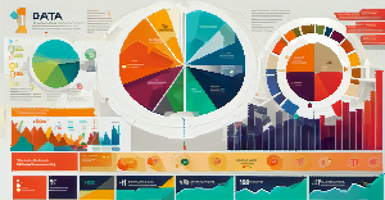 An infographic illustrating data-driven decision making, featuring icons for analytics and business growth with a vibrant color palette.