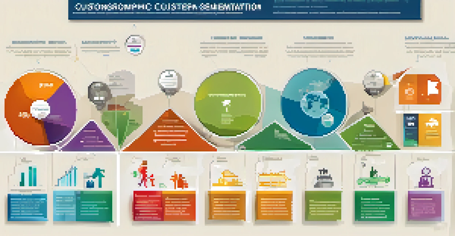 Infographic showing various types of customer segmentation with icons and descriptions.