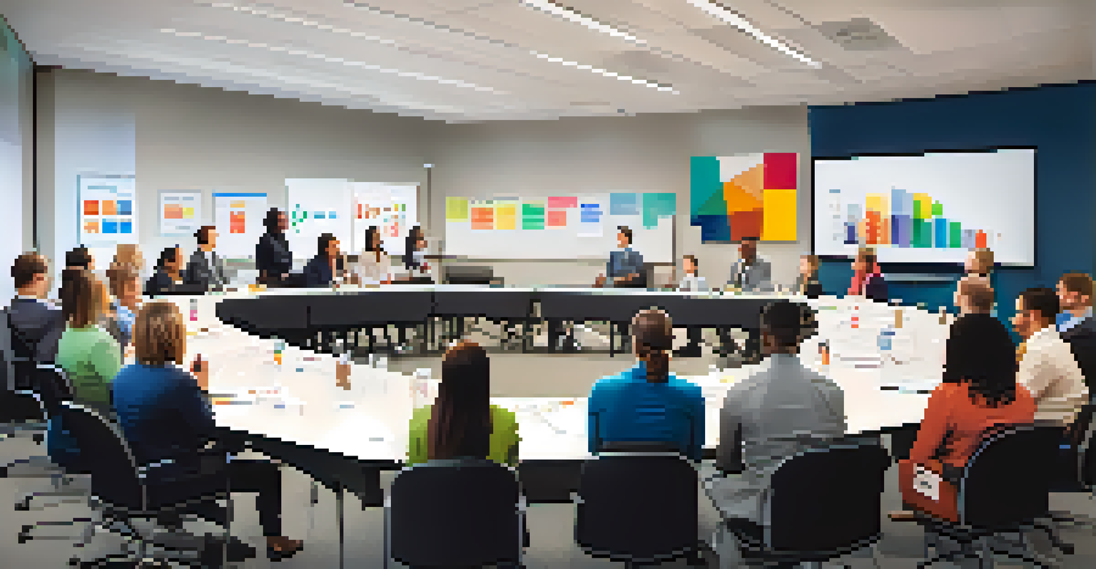 Employees attending a professional development workshop in a modern conference room.