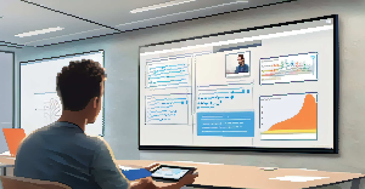 A user testing session where a participant interacts with a digital interface while a facilitator observes and takes notes.