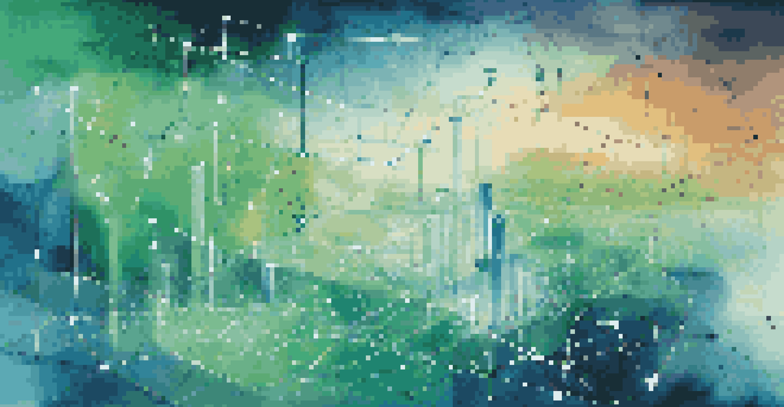 An abstract digital landscape representing business intelligence with interconnected data points and glowing graphs.