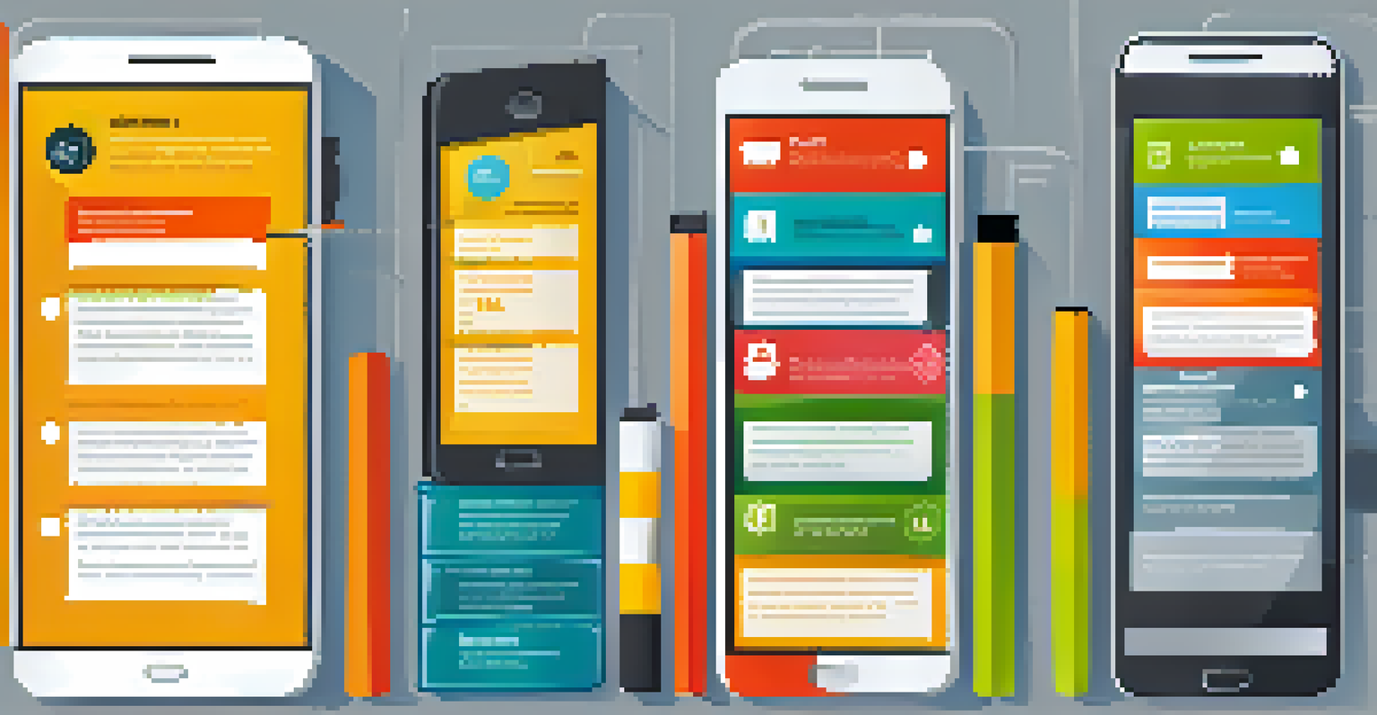 An infographic showing mobile optimization tips for landing pages, with icons and a checklist in a colorful layout.