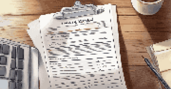 A close-up of an open Franchise Disclosure Document on a wooden desk with a laptop, coffee cup, and notepad, under soft natural light.