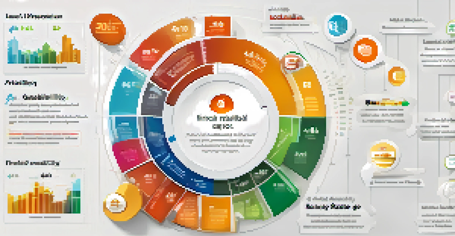 An infographic depicting various types of financial ratios, color-coded with icons.