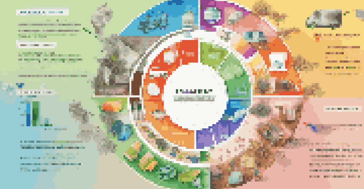 An infographic depicting the circular economy with arrows and icons representing recycling and sustainable practices.
