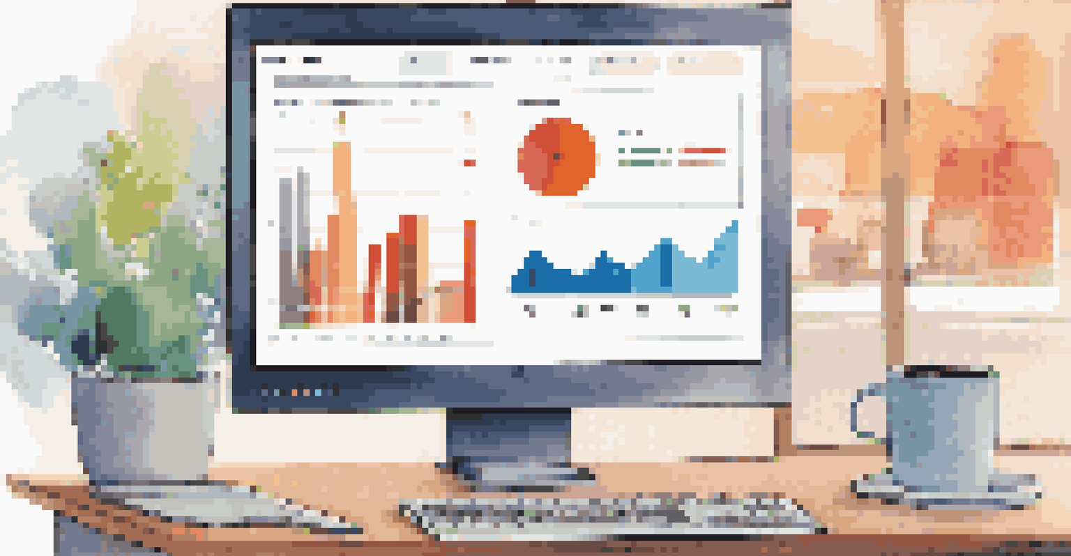 A computer screen showing a digital dashboard with graphs and charts for employee feedback metrics.