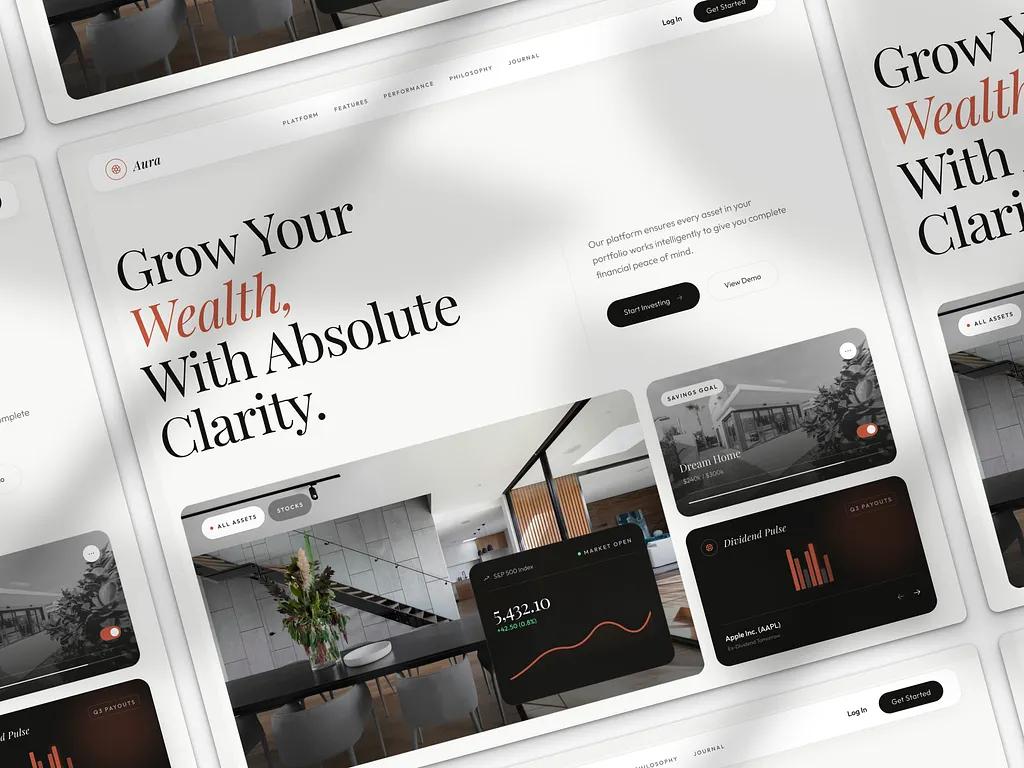 Aura — Editorial Landing page for Wealth Management