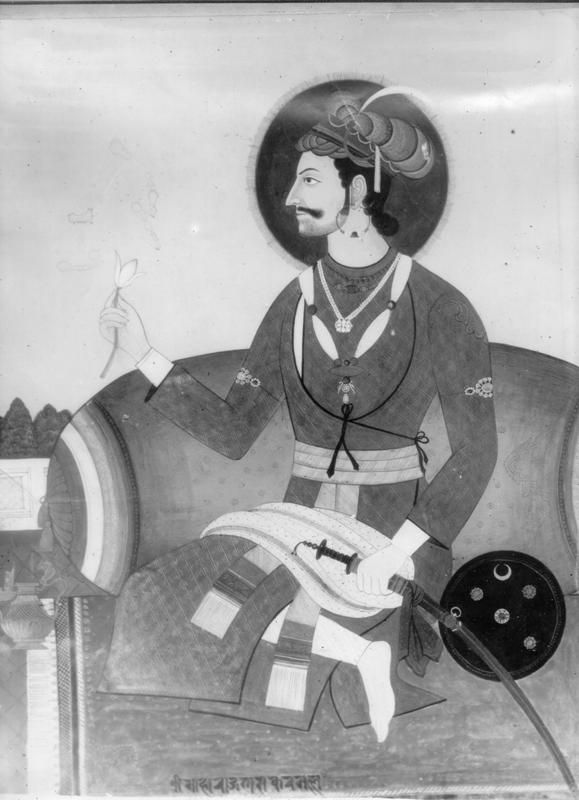 Bhaskar Malla of Kathmandu (r. 1700–1714) dressed in Mughal fashion